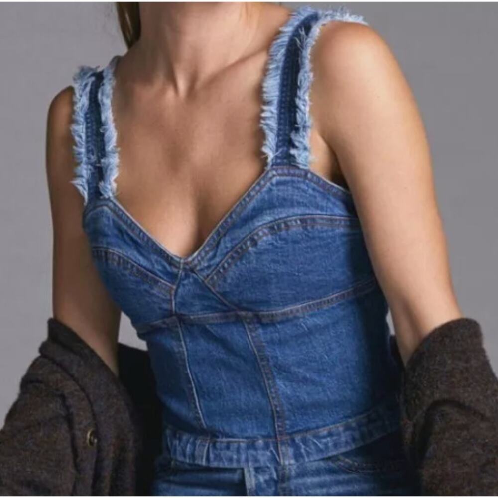 Pilcro Anthropologie Seamed Tank Top Women‎ Size 14